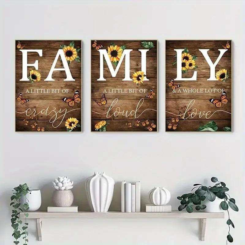 Sunflower Butterfly Wall Decoration | 3pcs 60 X90cm/24*36 Inch Country Style