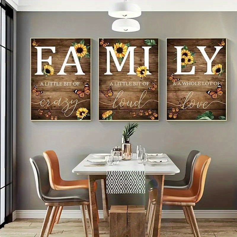 Sunflower Butterfly Wall Decoration | 3pcs 60 X90cm/24*36 Inch Country Style