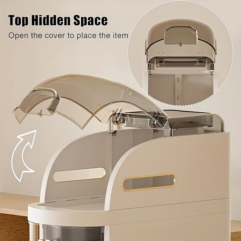 3 Tier 7" Narrow Tall Bathroom Floor Storage Cabinet With Clear Drawers