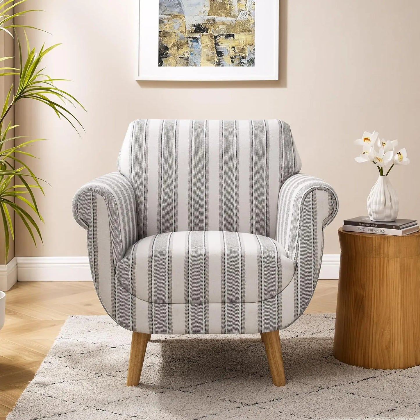 Accent Chair with Stripe Pattern