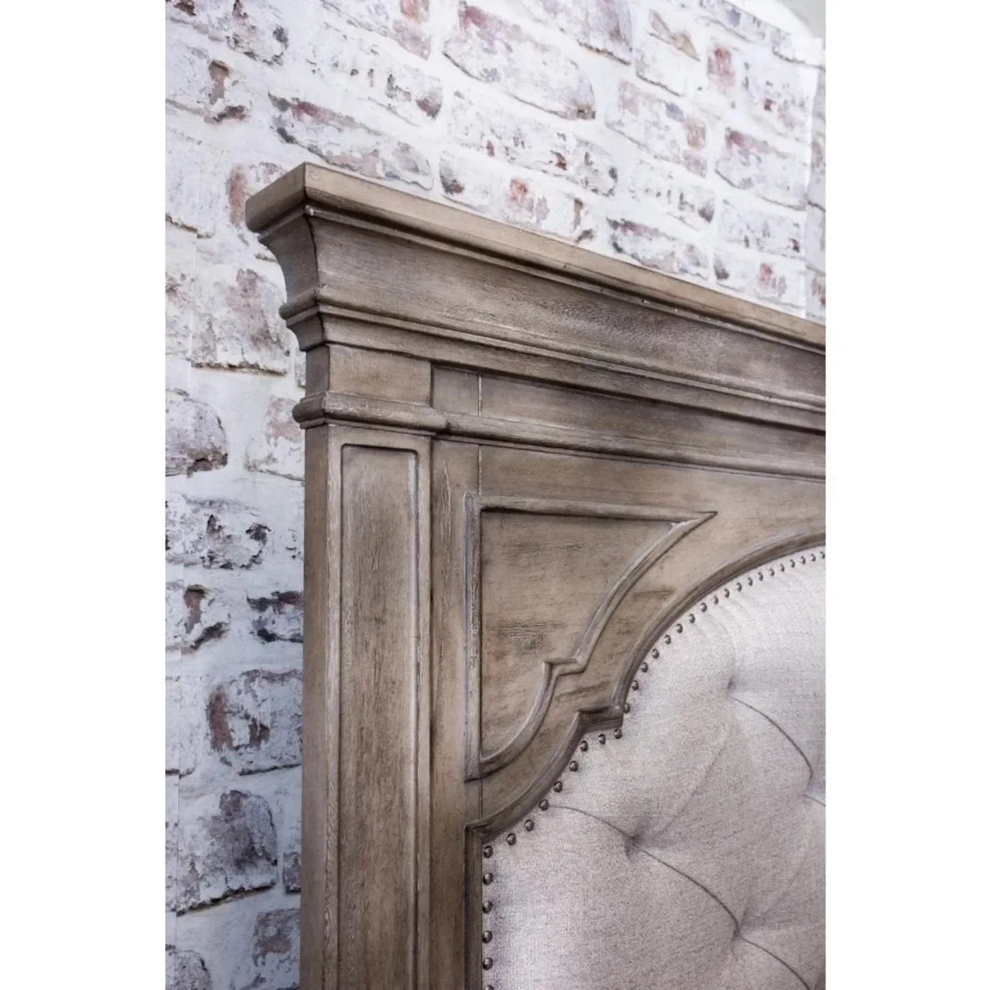 Company Highland Park 83.5" x 90" Farmhouse Wood & Fabric Upholstered Panel