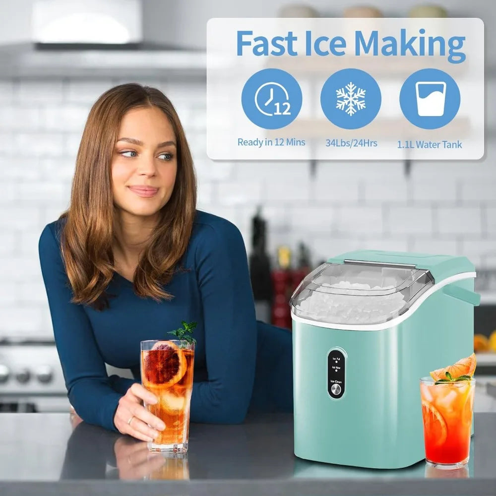 Tabletop ice maker with chewable granular ice