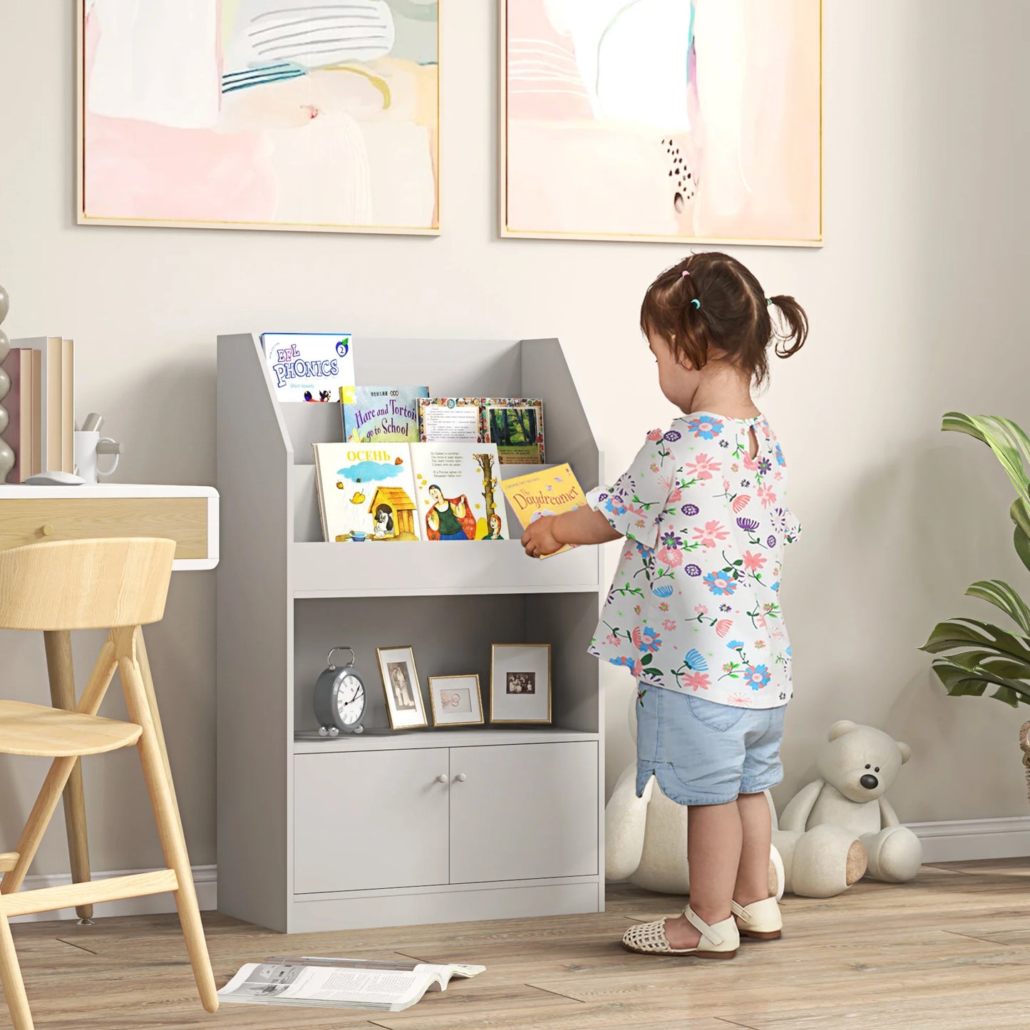Toy Storage Cabinet, Kids Bookcase
