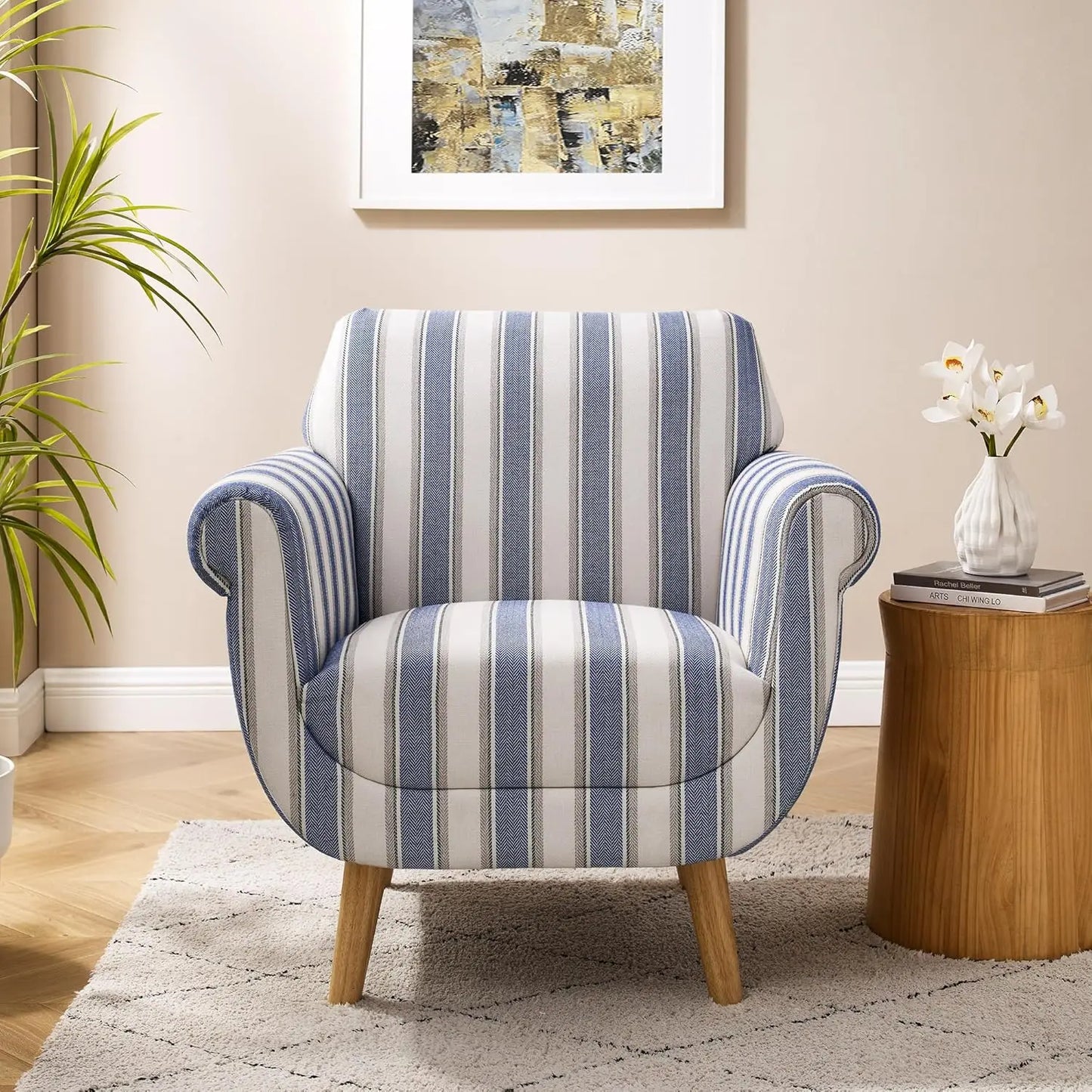 Accent Chair with Stripe Pattern