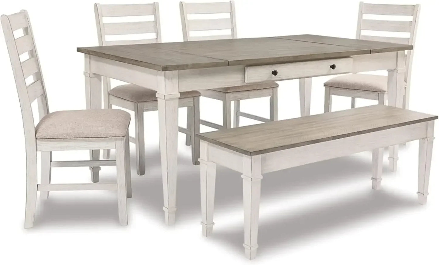 Farmhouse Rectangular Dining Room Table with Storage