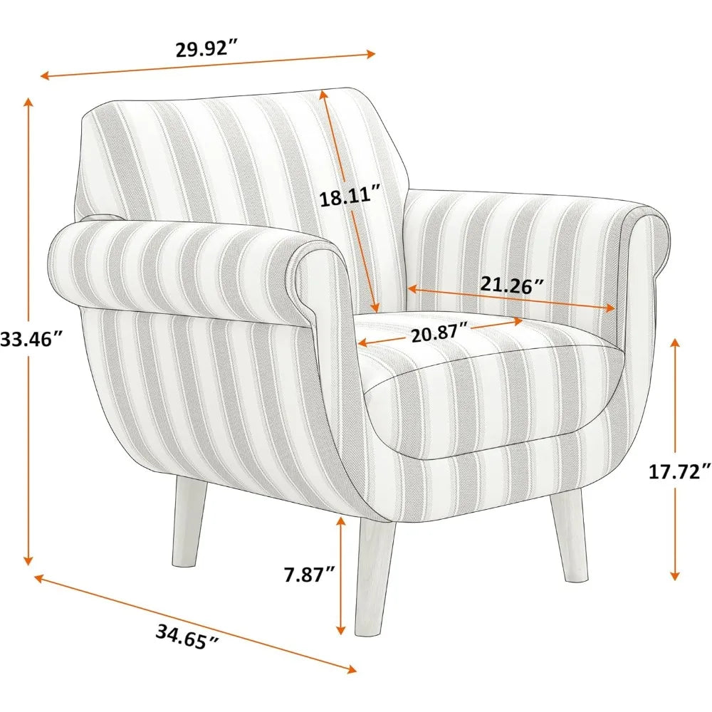 Accent Chair with Stripe Pattern