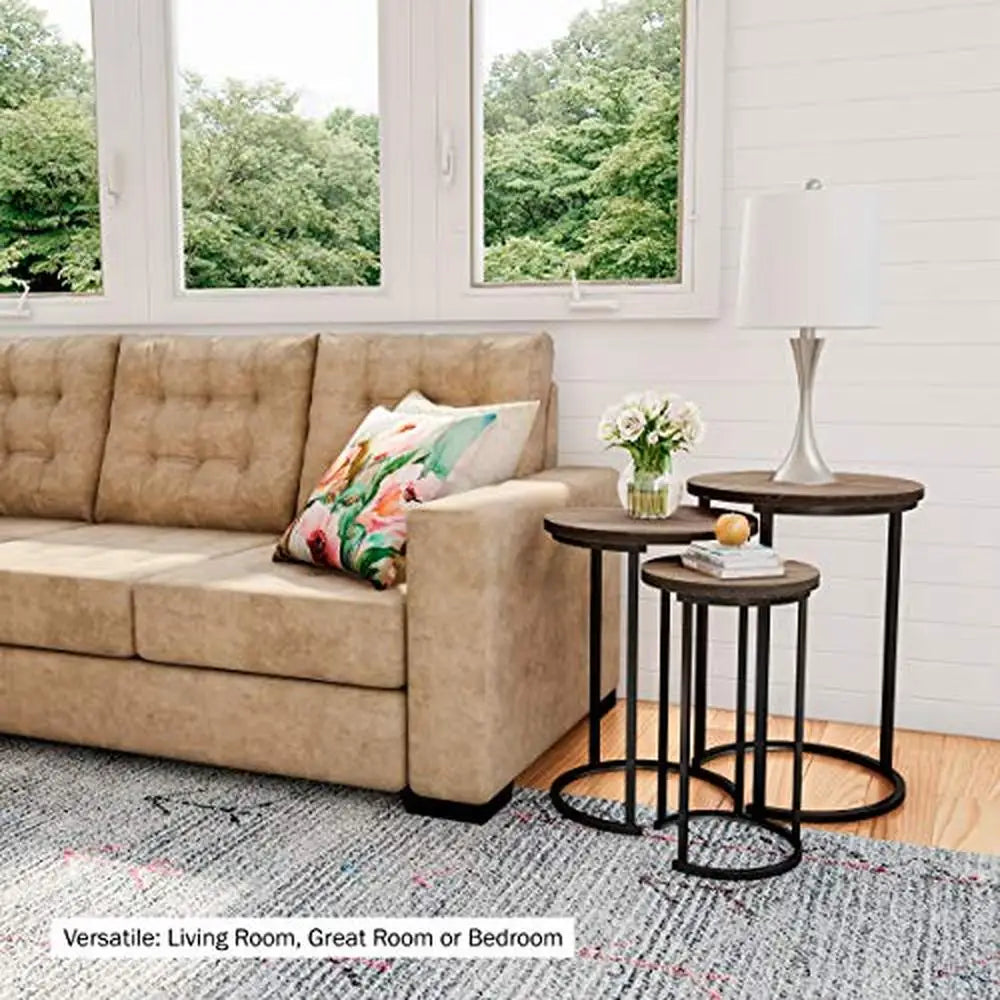 3-Piece Nesting Round End Tables