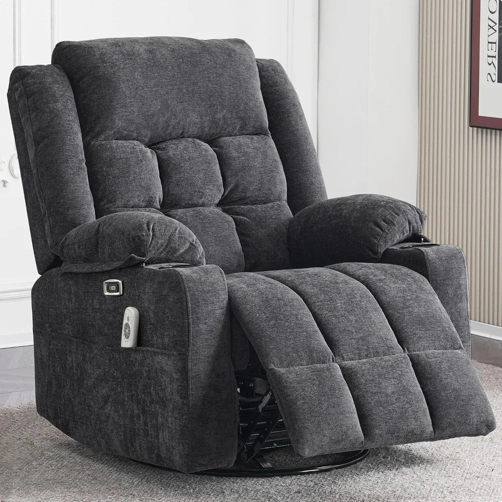 Power Swivel Rocker Recliner Chair Massage, USB