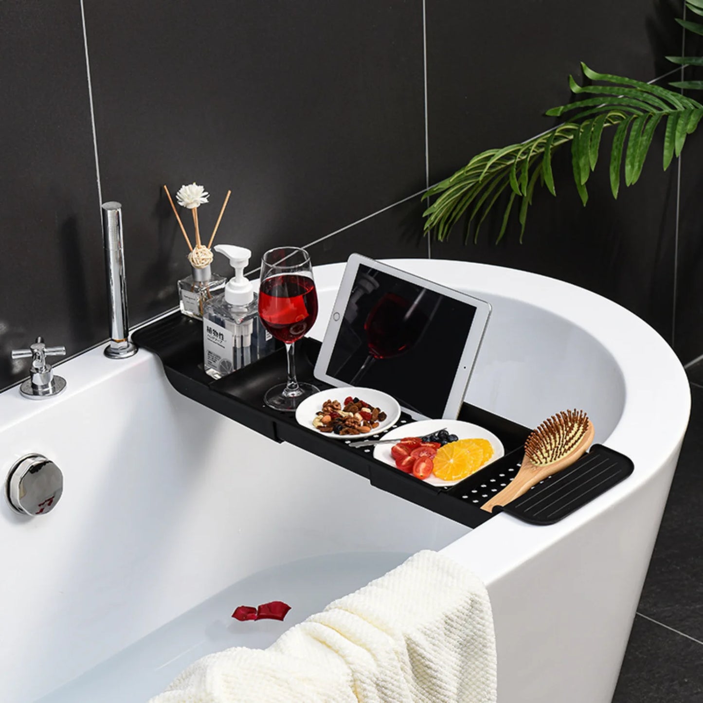 1pc Bathtub Tray - Convenient Phone Holder with Expandable Rack