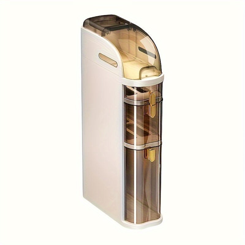 3 Tier 7" Narrow Tall Bathroom Floor Storage Cabinet With Clear Drawers