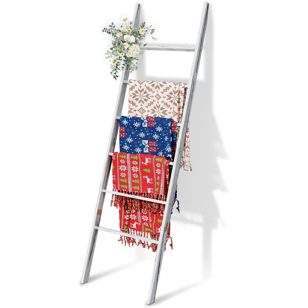 6-Tier Blanket Ladder Wooden