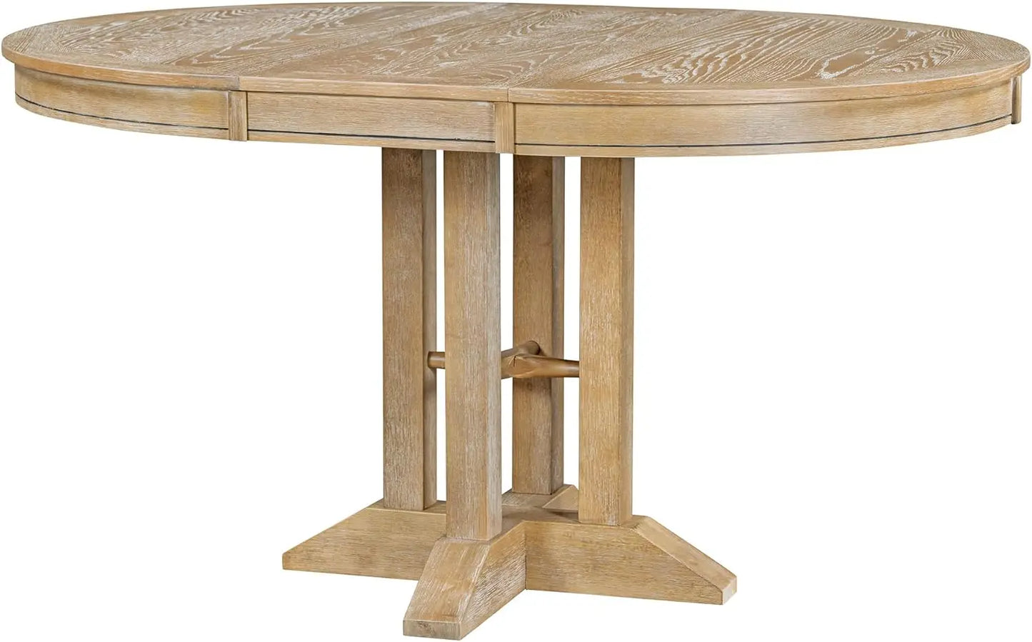 Farmhouse Round Extendable Dining Table with Removable Leaf