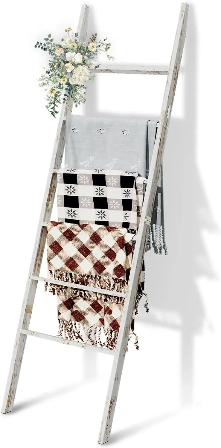 6-Tier Blanket Ladder Wooden