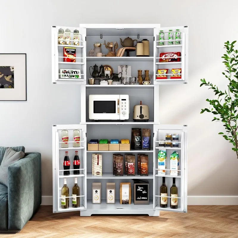 72" Kitchen Pantry Storage Cabinet