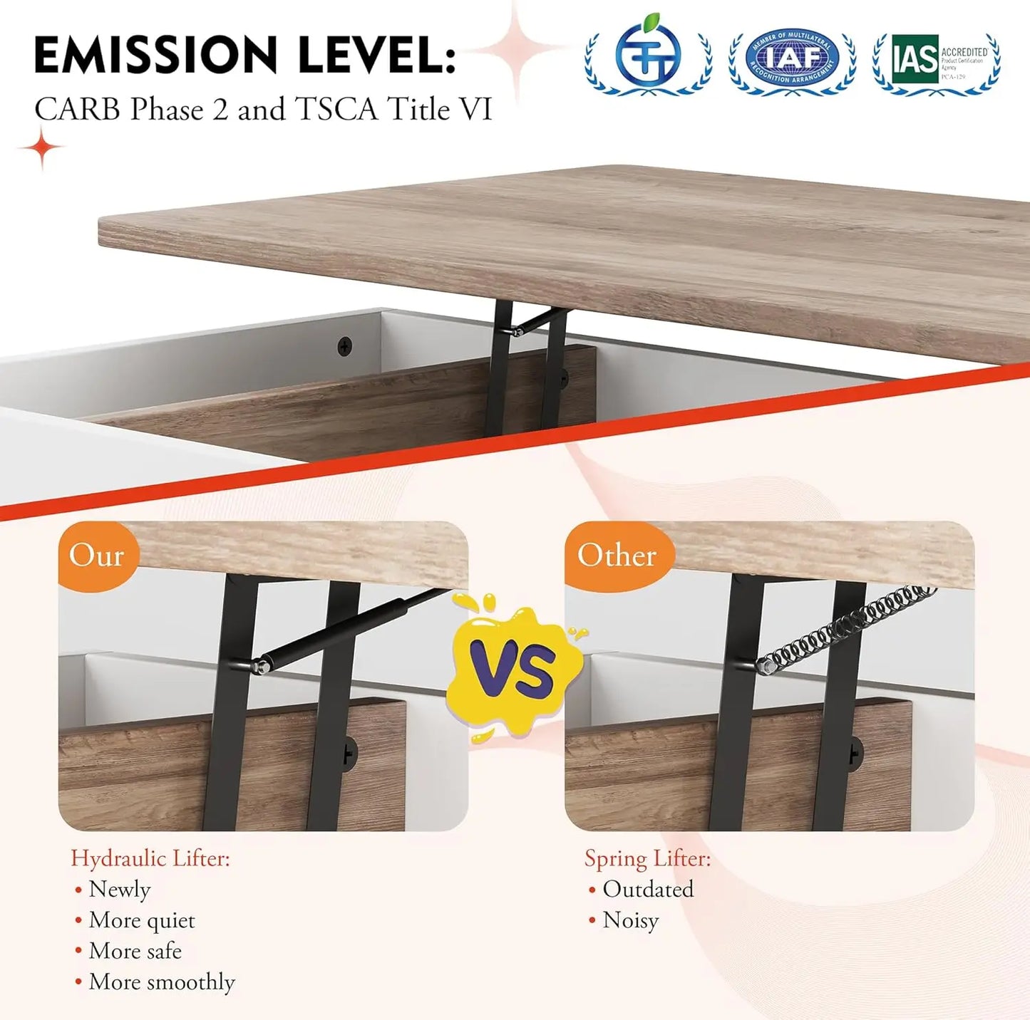 Lift Top Coffee Tablewith Hidden Compartment