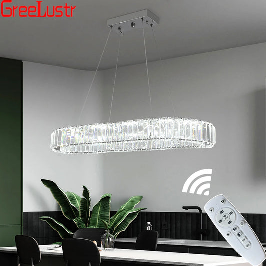 Crystal Oval Desig Led Chandelier Large Crystal Pendant Hanging Light