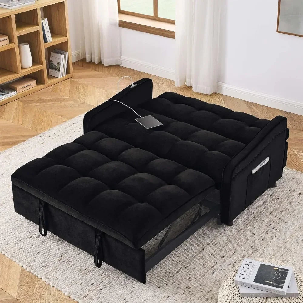 3 in 1 Sleeper Sofa Couch Bed with USB & Type C Port