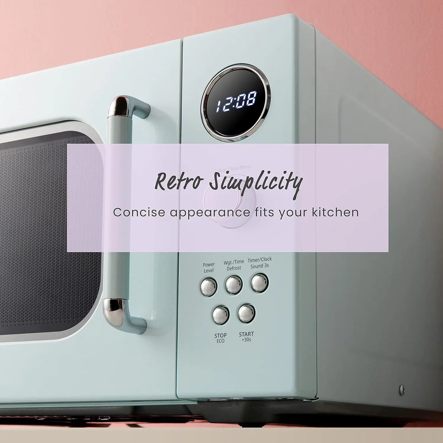 Retro Microwave with Multi-stage Cooking