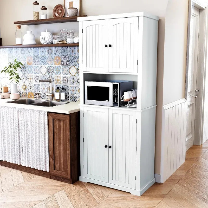 72" Kitchen Pantry Storage Cabinet