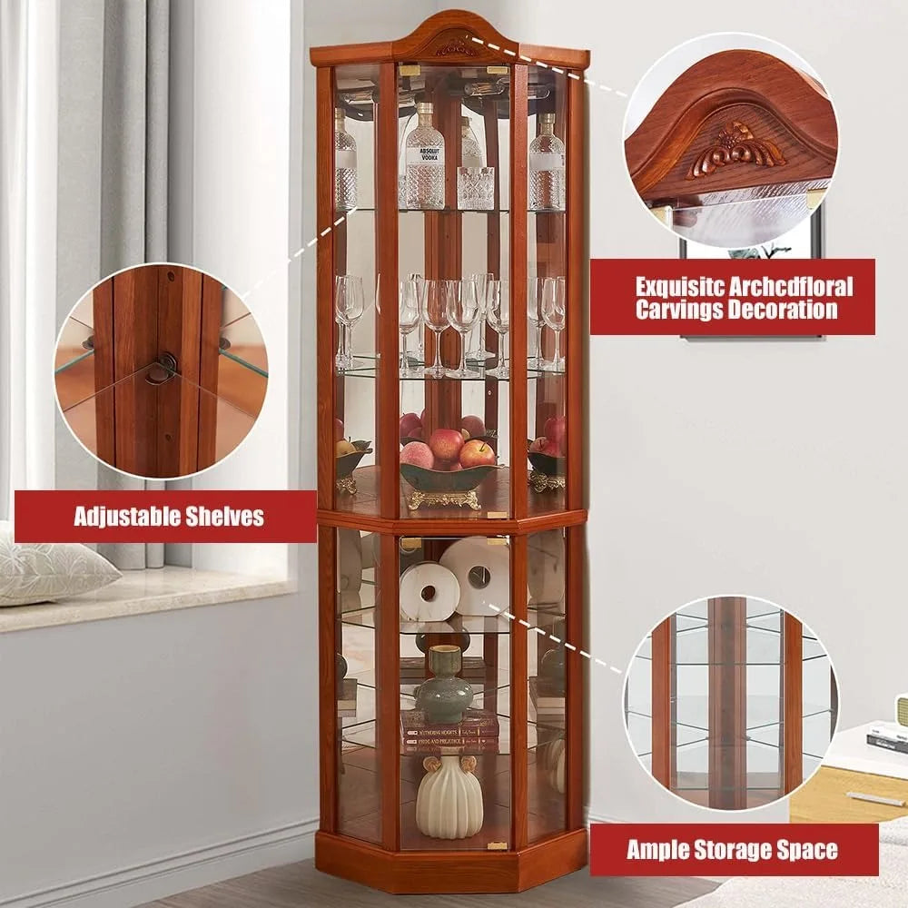 Lighted Curio Cabinet Corner Display Case