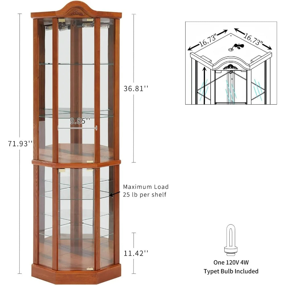 Lighted Curio Cabinet Corner Display Case