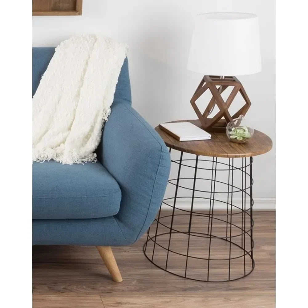 End Storage – Nesting Wire Basket Base and Wood Tops