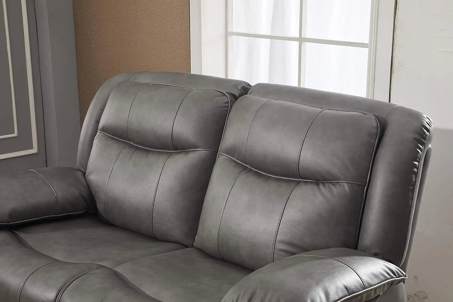 Bonded Leather Reclining Sofa Couch