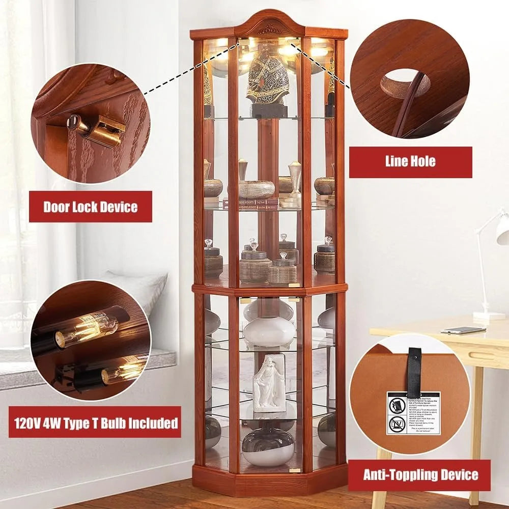 Lighted Curio Cabinet Corner Display Case