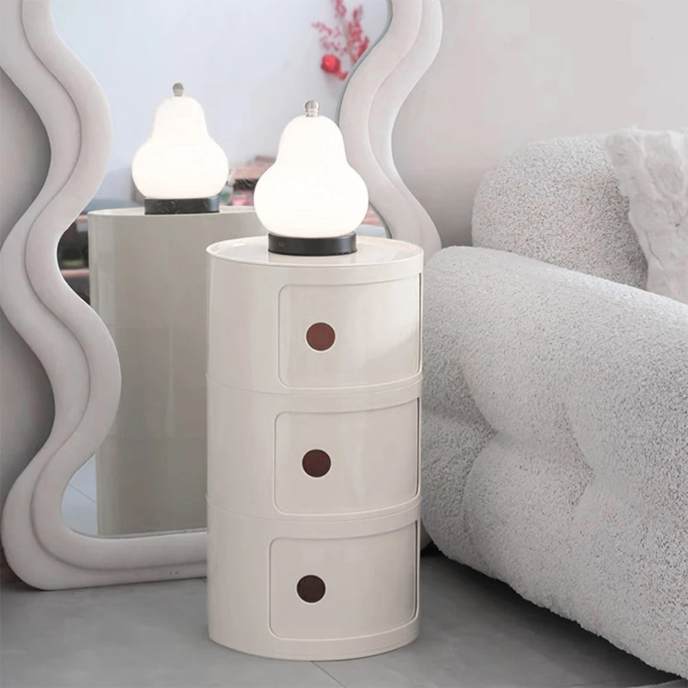 Round Bedside Table Bedroom Small Side End Table