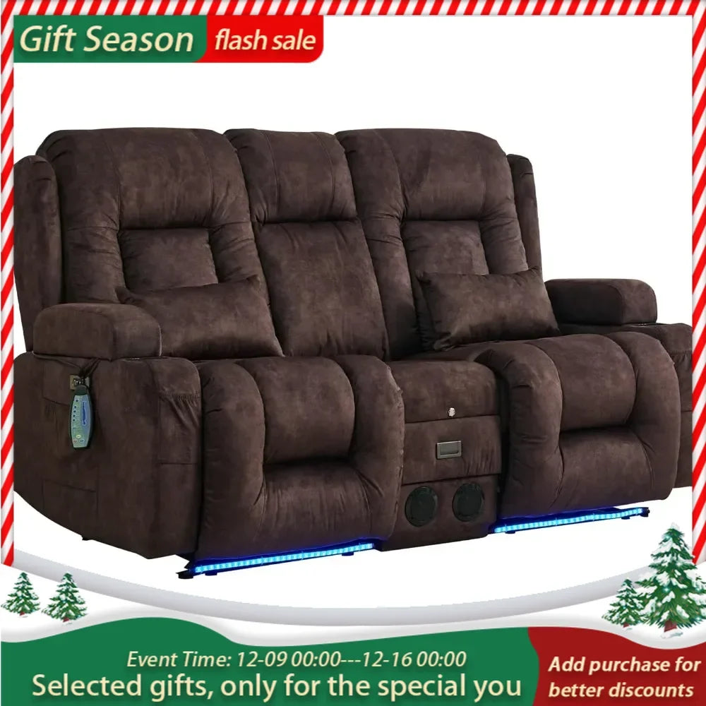 Recliner Sofa with Massage & Heat Home Theater Seating