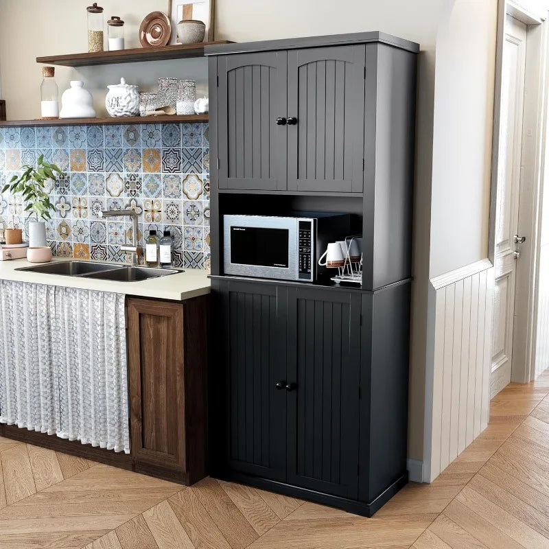 72" Kitchen Pantry Storage Cabinet