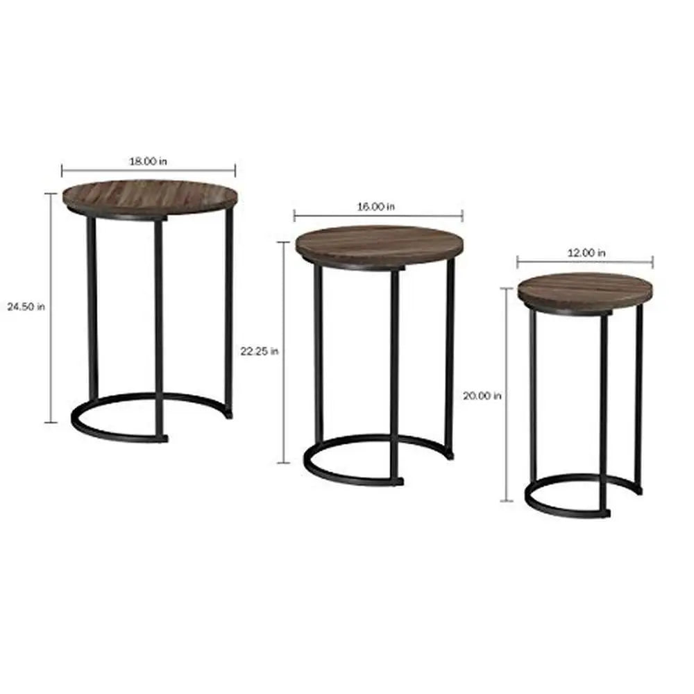 3-Piece Nesting Round  End Tables